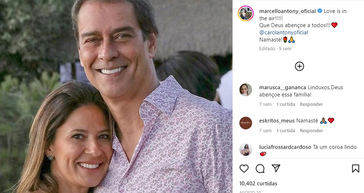 Marcello Antony, recatadíssimo, entrega registro com seu grande amor que é casado há anos