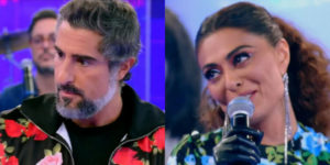 Juliana Paes deixou Marcos Mion impressionado na Globo (Foto: Reprodução)