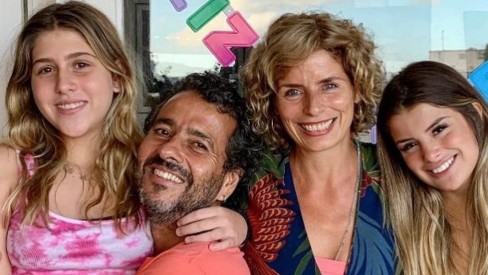 Ana Maria Braga exposed photos of Marcos Palmeira alongside his wife and two daughters (Photo: Reproduction)