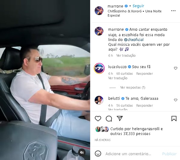 Marrone surpreendeu ao falar de Chitãozinho e Xororó (Foto: Reprodução/ Instagram)