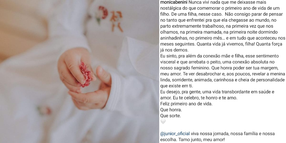 Mônica Benini se declarou para sua filha, no aniversário de 1 ano (Reprodução: Instagram)