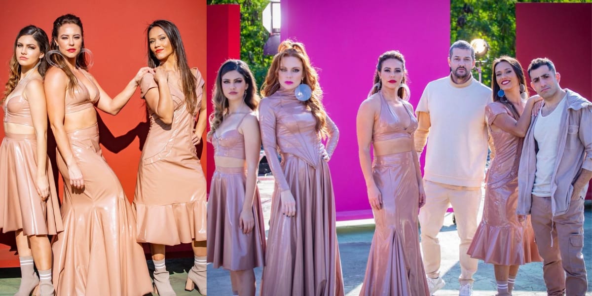 A atriz posou com suas dublês e parte do elenco de 'Cara e Coragem' (Reprodução: Instagram)