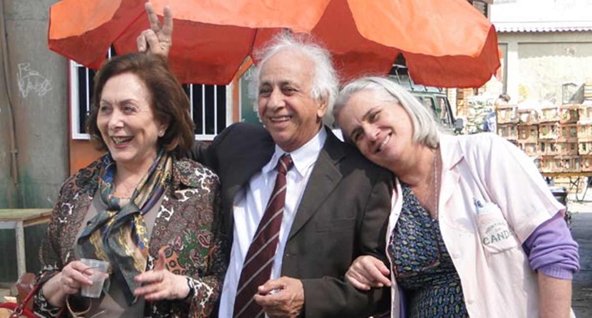 Aracy Balabanian, Flávio Migliaccio e Vera Holts nos bastidores de "Passione"