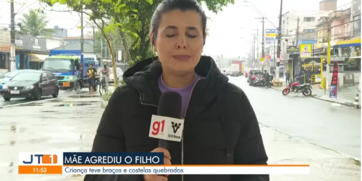 A repórter Nina Barbosa, da Globo, chorou ao vivo - Foto: Reprodução