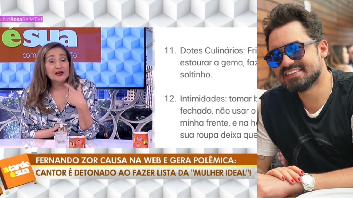 Sonia Abrão expõe lista de 'mulher ideal' do sertanejo Fernando Zor e ataca ao vivo