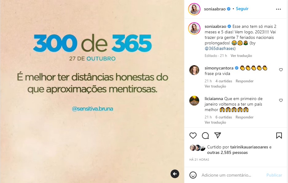 Sonia Abrão faz reflexão enigmática e deixa mistério - Foto: Reprodução