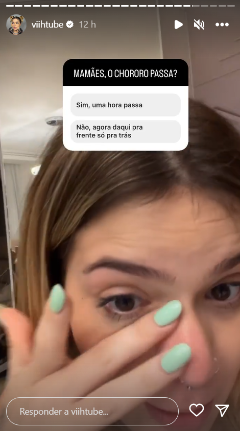 Viih Tube surge aos prantos em plena gravidez (Foto: Reprodução/Instagram)