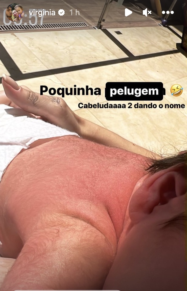 Virgínia Fonseca mostra costas peludinha de Maria Flor (Foto: Reprodução/Instagram)