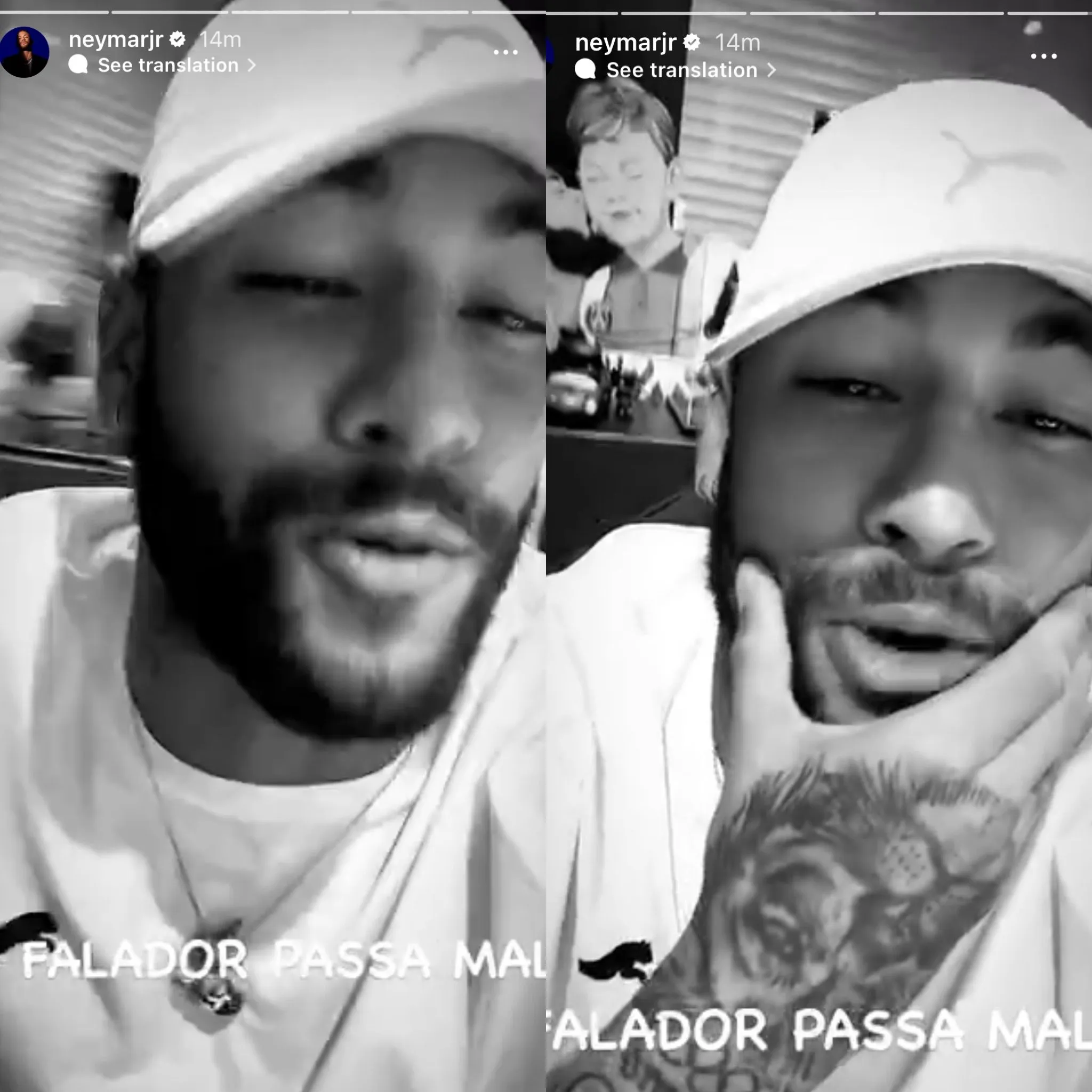 Neymar postou vídeo com os dizeres "Falador passa mal' para rebater boatos (Foto Reprodução/Instagram)