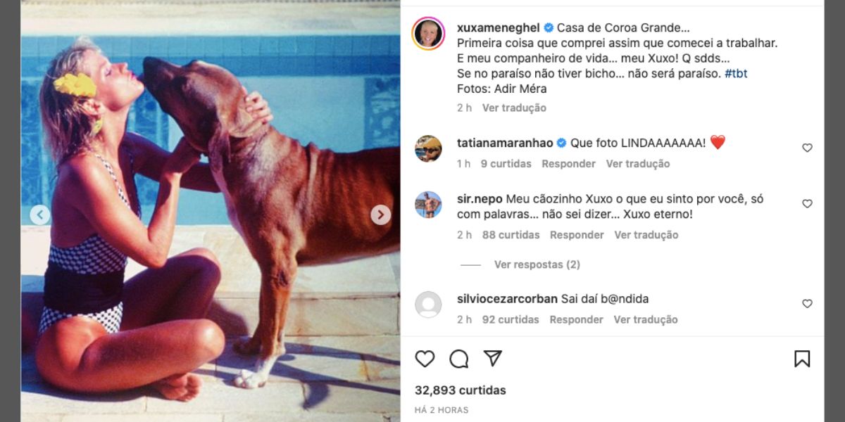 Xuxa faz textão sobre Xuxo (Reprodução)