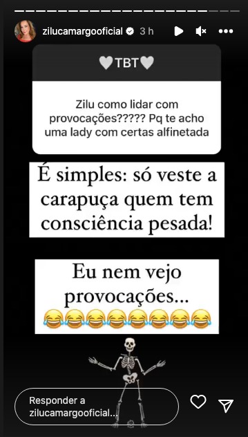 Zilu fala sobe provocações (Reprodução)