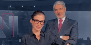 William Bonner e Renata Vasconcellos comandam o Jornal Nacional na Globo (Foto: Reprodução)