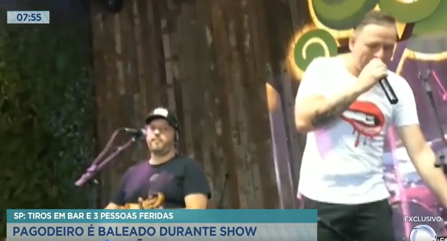 Record noticiou o estado do cantor Orlando 'Alemão', que foi baleado durante um show- Foto: Reprodução 