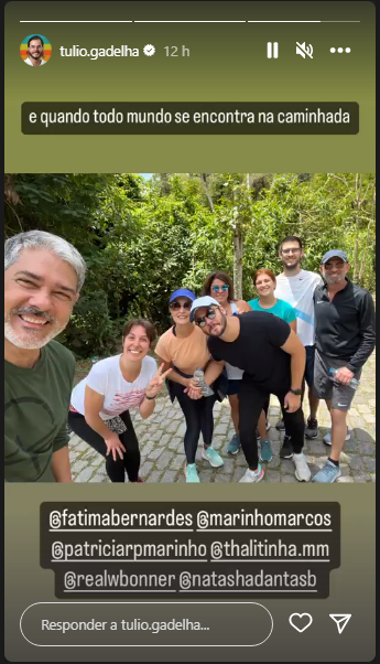 Túlio Gadêlha, namorado de Fátima Bernardes, expõe clique raro ao lado de William Bonner, ex da sua amada - Foto Reprodução