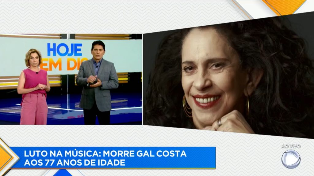 César Filho e Keila Jimenez comentaram sobre a morte de Gal Costa no Hoje Em Dia