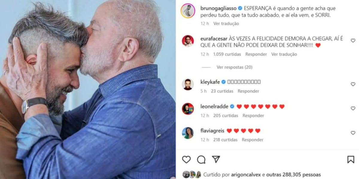 Bruno Gagliasso celebrou vitória de Lula (Foto: Reprodução/Instagram)