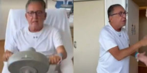 Galvão Bueno apareceu em hospital em vídeo no 