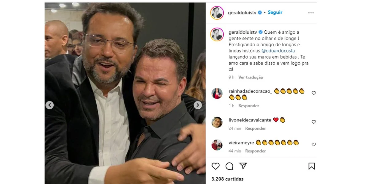 Geraldo Luís e Eduardo Costa posaram juntos e surpreenderam (Foto: Reprodução/ Instagram)