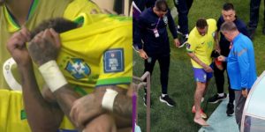 Neymar saiu chorando do jogo do Brasil (Reprodução)