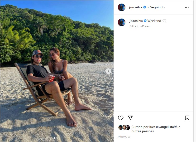 João Guilherme publicou a primeira foto com a namorada em janeiro e bloqueou os comentários