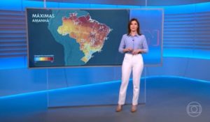 Eliana Marques deu informações sobre a previsão do tempo no Jornal Nacional (Foto: Reprodução / Globo)