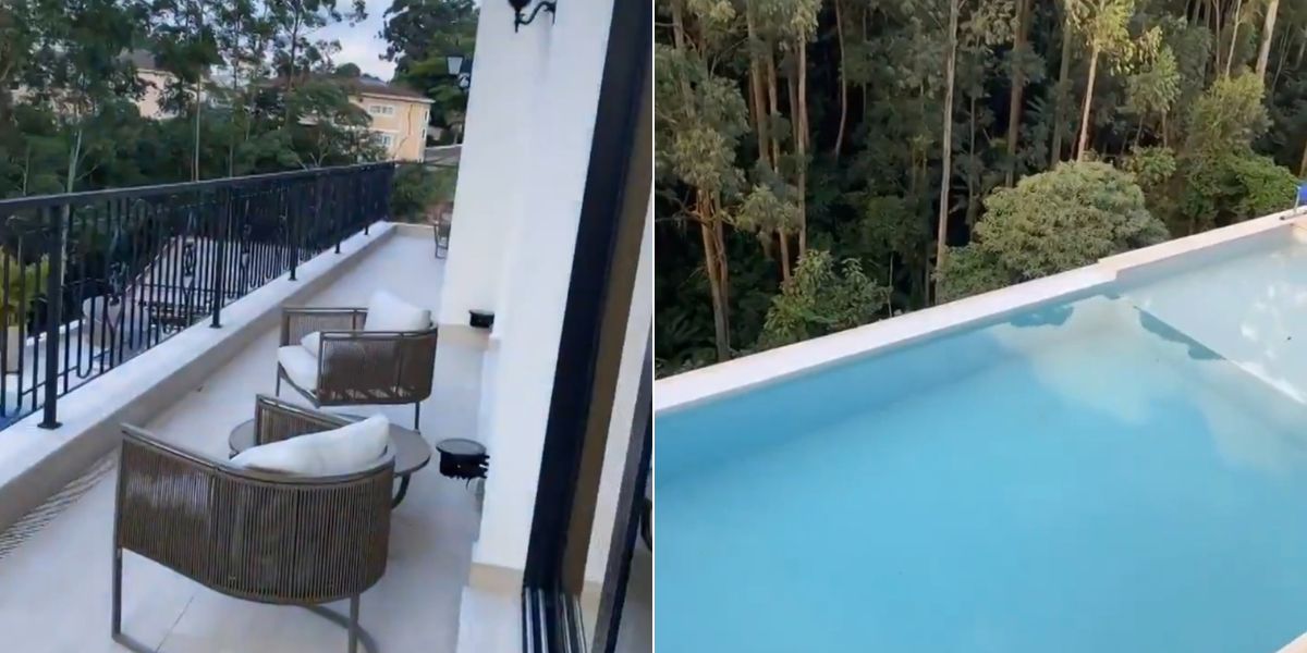 Mansão de Simone tem vista para a piscina