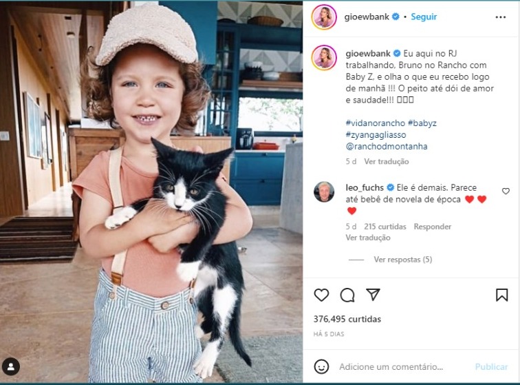 Zyan, filho caçula de Giovanna Ewbank e Bruno Gagliasso (Foto: Reprodução/Instagram)