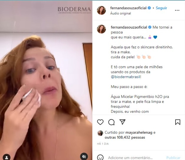 Fernanda Souza surge de cara lavada e causa alvoroço (Foto: Reprodução/Instagram)