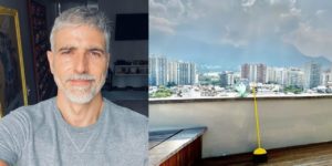 Reynaldo Gianecchini mostra vista de seu apartamento duplex (Foto: Reprodução/Montagem)