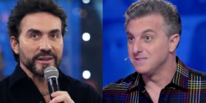 Padre Fábio de Melo abandona o palco do Domingão e choca Luciano Huck (Foto: Reprodução/Montagem)