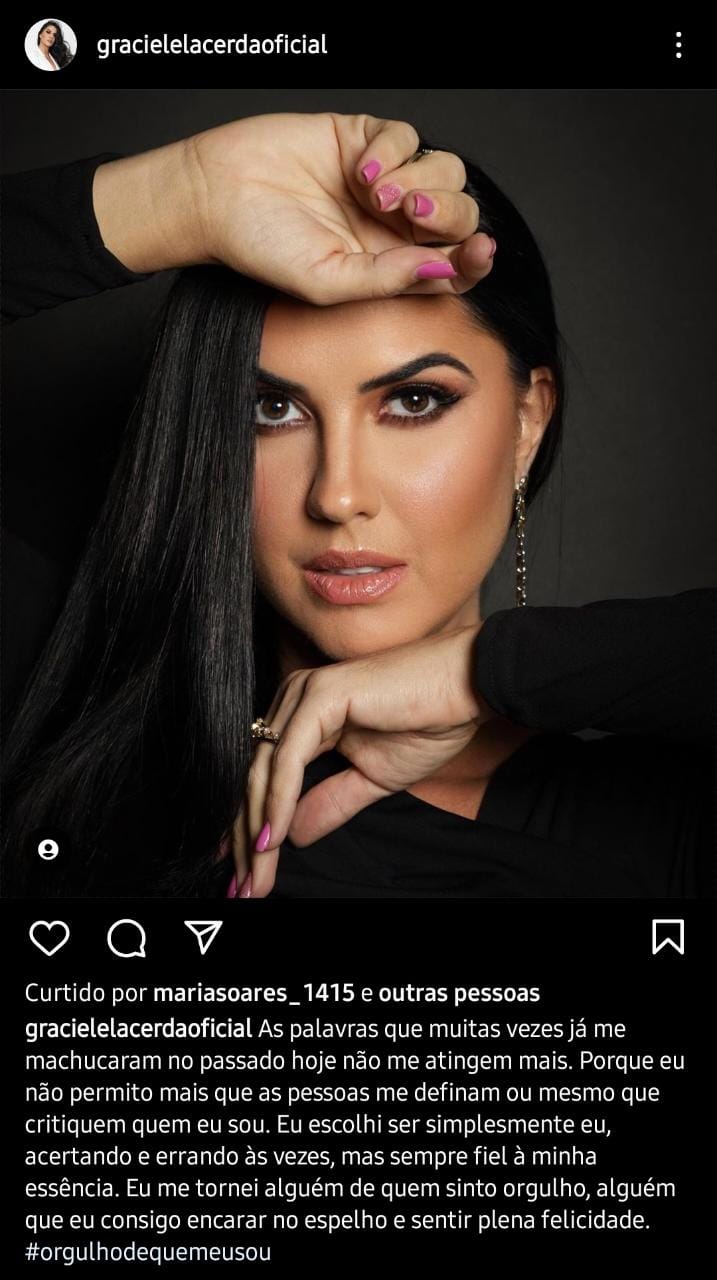 Publicação de Graciele Lacerda (Foto: Reprodução/ Instagram)