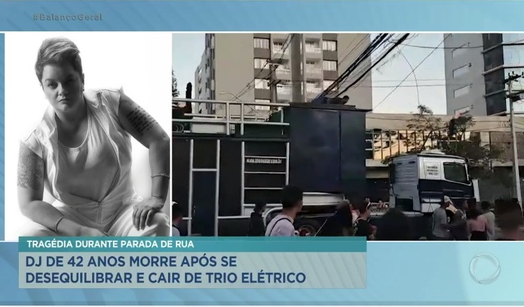 Balançou Geral repercutiu a morte de um DJ que caiu de um trio elétrico em Curitiba- Foto: Reprodução 