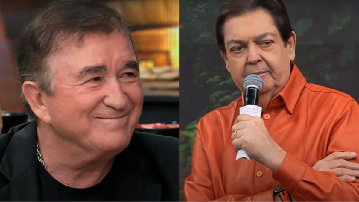 Amado Batista com Fausto Silva no 'Faustão na Band' (Reprodução/ Band)