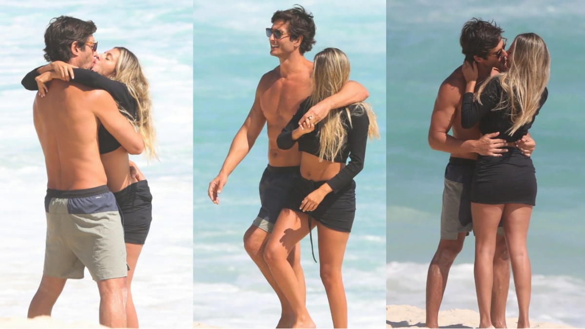 André Resende teve flagra aos beijos com loira em praia do RJ