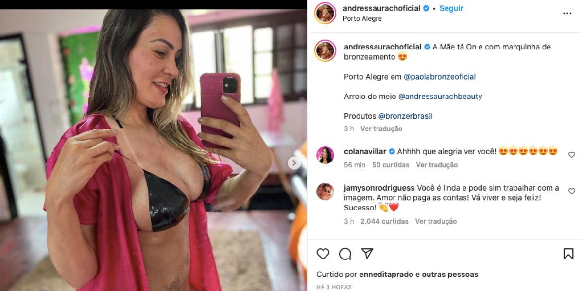 De acordo com Andressa Urach, ela está on (Rreprodução)