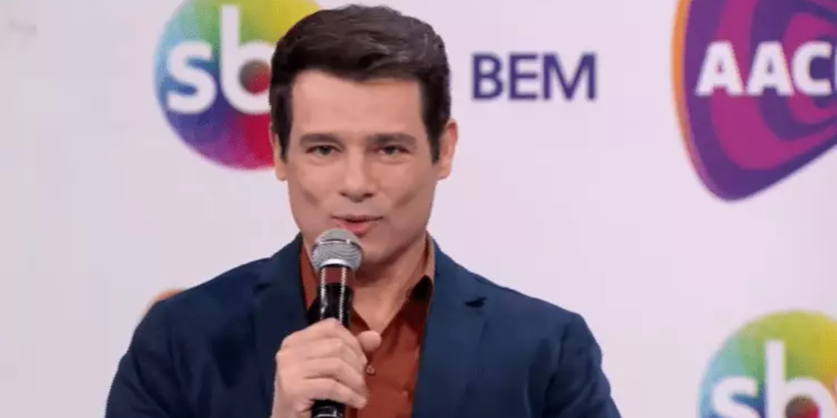 Celso Portiolli no SBT (Foto: Reprodução)