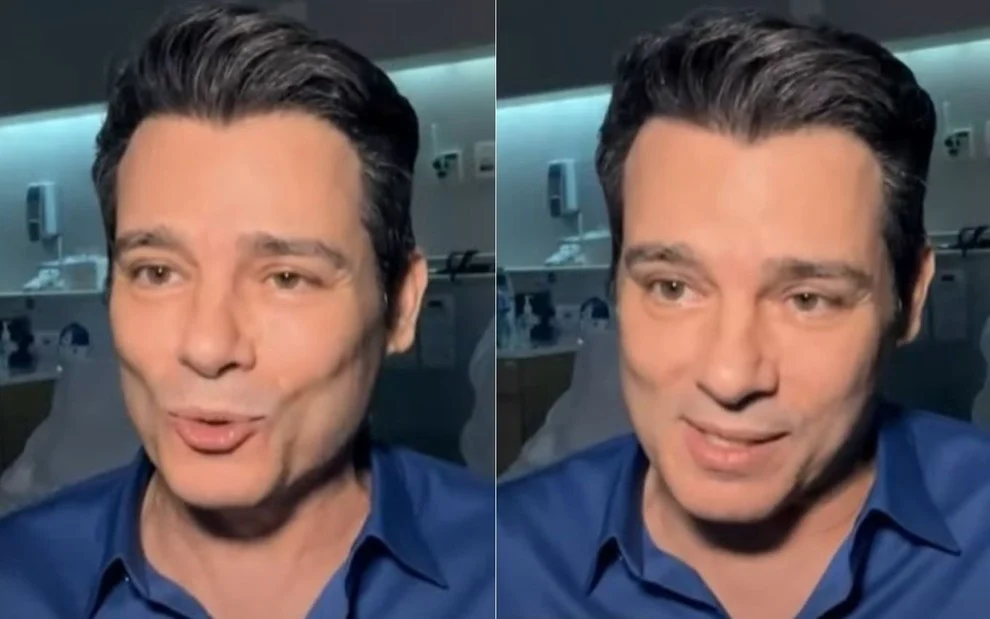 Celso Portiolli gravou vídeo direto do hospital para o Teleton (Foto: Reprodução)