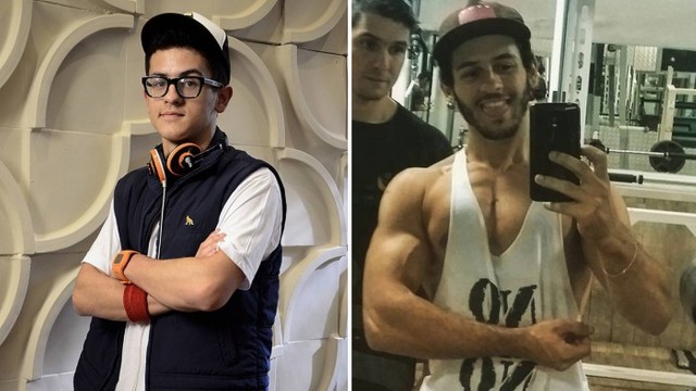 David Lucas antes e depois dos músculos- Foto Reprodução