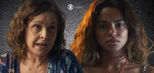 Núbia (Drica Moraes) em Travessia; ela usará um de seus contatos para ferrar Brisa (Lucy Alves) (Foto: Reprodução / Globo / Montagem TV Foco)