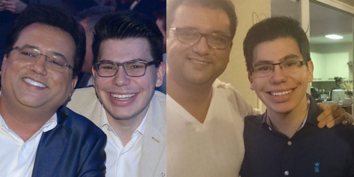 Sempre quando surge ao lado de seu filho, Geraldo Luís brinca da semelhança com Silvio Santos (Reprodução: Instagram)