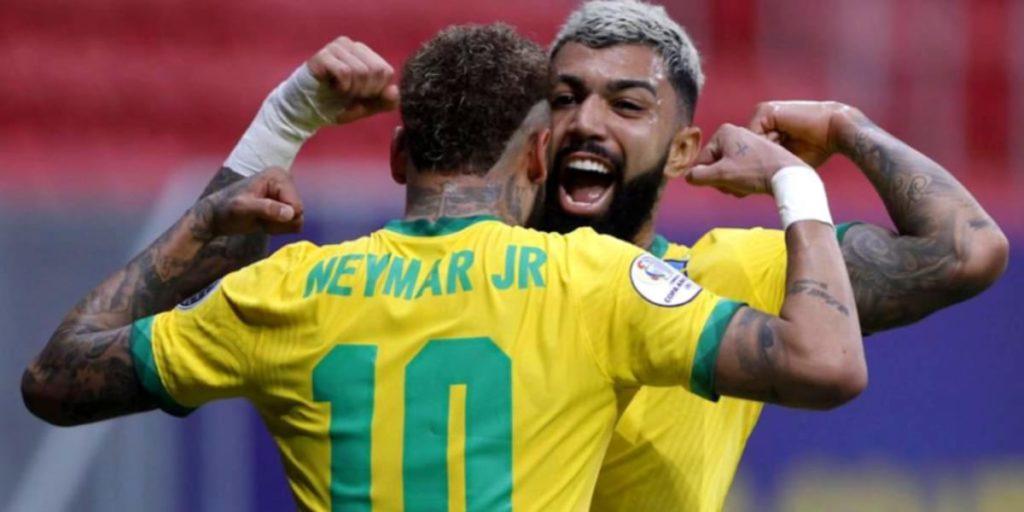 Neymar e Gabriel Barbosa já atuaram juntos pela seleção nas Eliminatórias para a Copa do Mundo (Reprodução: Globo)