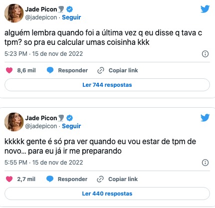 Jade Picon faz pergunta inusitada para fãs (Reprodução)