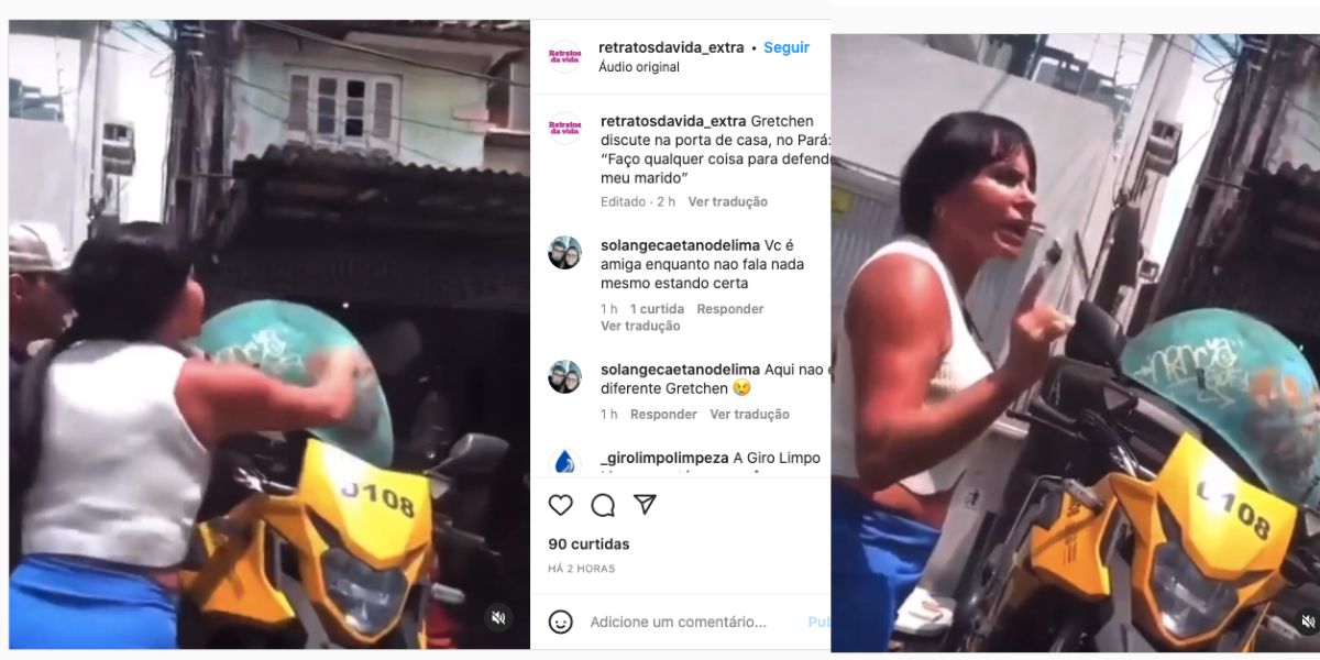 Gretchen briga com homem em frente a sua casa (Reprodução) 