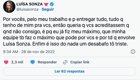 Luísa Sonza se sente mal em aeroporto (reprodução)