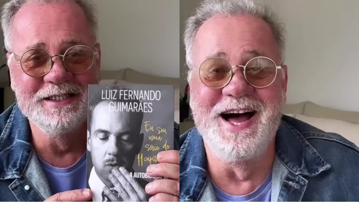 Luiz Fernando Guimarães em suas redes sociais mostra sua biografia recém lançada