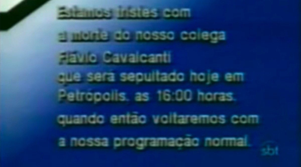 SBT saiu do ar em memória ao saudoso Flávio Cavalcanti 