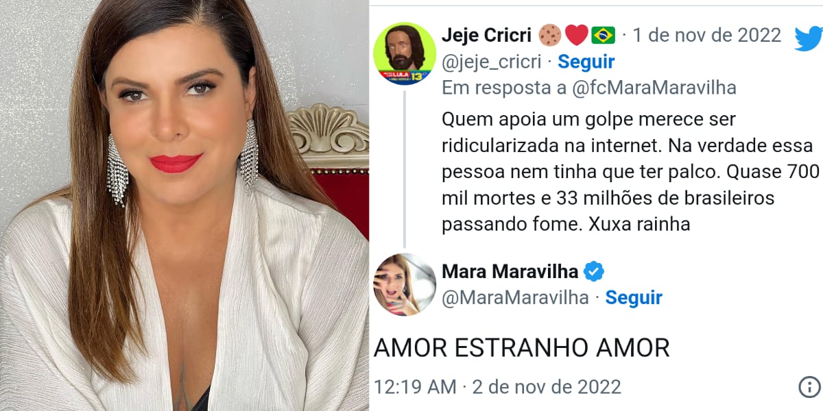Mara Maravilha relembra passado de Xuxa Meneghel (Reprodução: Twitter)