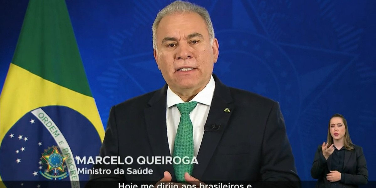 Marcelo Queiroga, ministro da saúde, faz pronunciamento em rede nacional - Foto: Reprodução