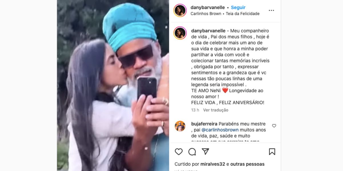 Carlinhos Brown recebe declaração de grande amor (Reprodução)