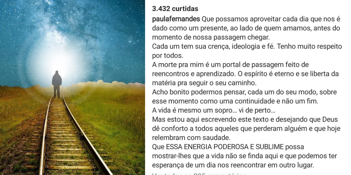 Paula Fernandes deixou uma bela mensagem motivacional aos seus seguidores (Reprodução: Instagram)